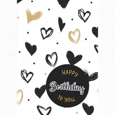 Verjaardag Hearts Black & Gold