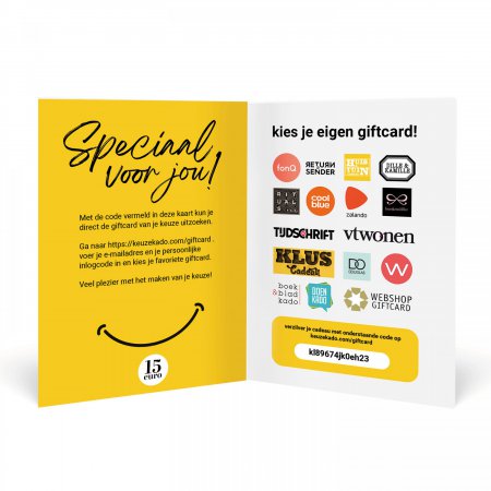 Kies je Giftcard 15 euro